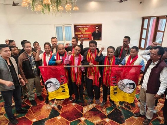 BJP-Tipra Motha Feud: Top Tribal BJP leaders Join Tipra Motha ahead of ADC Election BJP-Tipra Motha Feud: Top Tribal BJP leaders Join Tipra Motha ahead of ADC Election